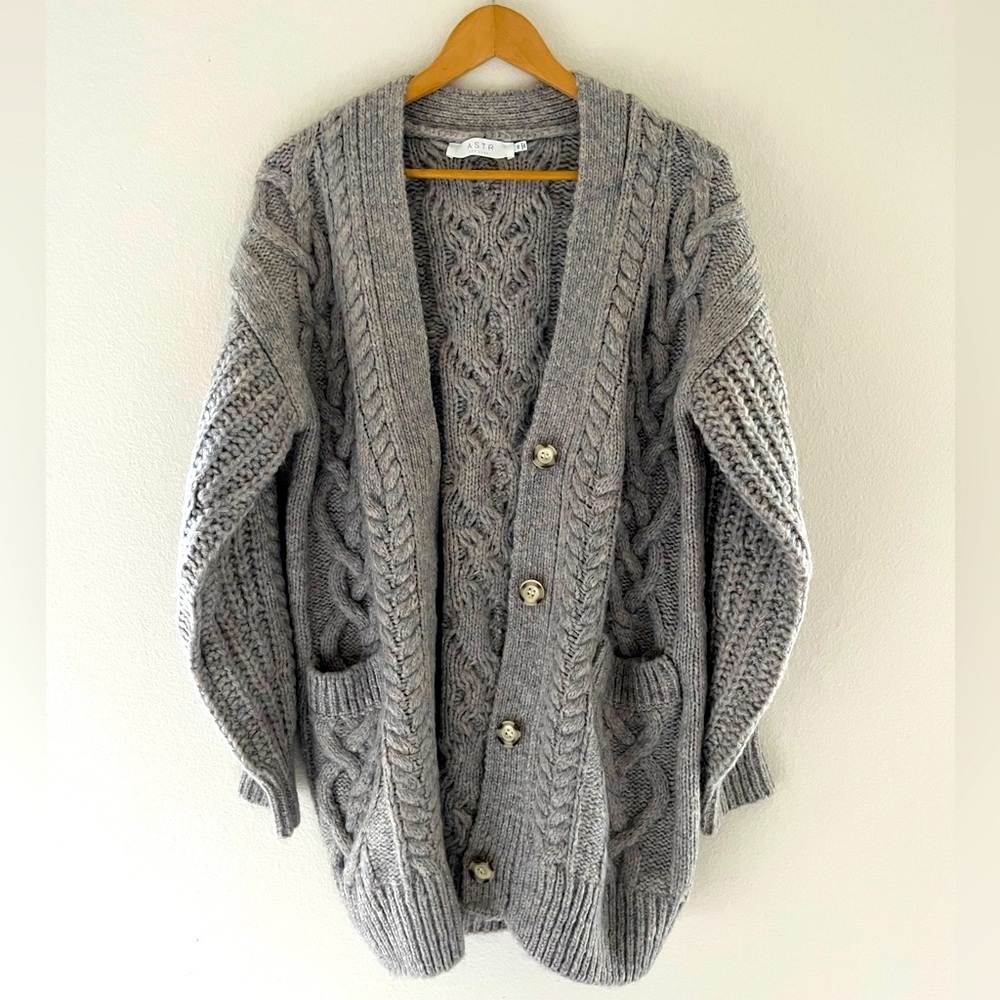 Astr Wool blend oversized cardigan - Picture 3 of 9